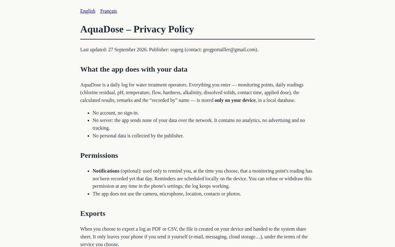 Preview of Aquadose Carnet Legal