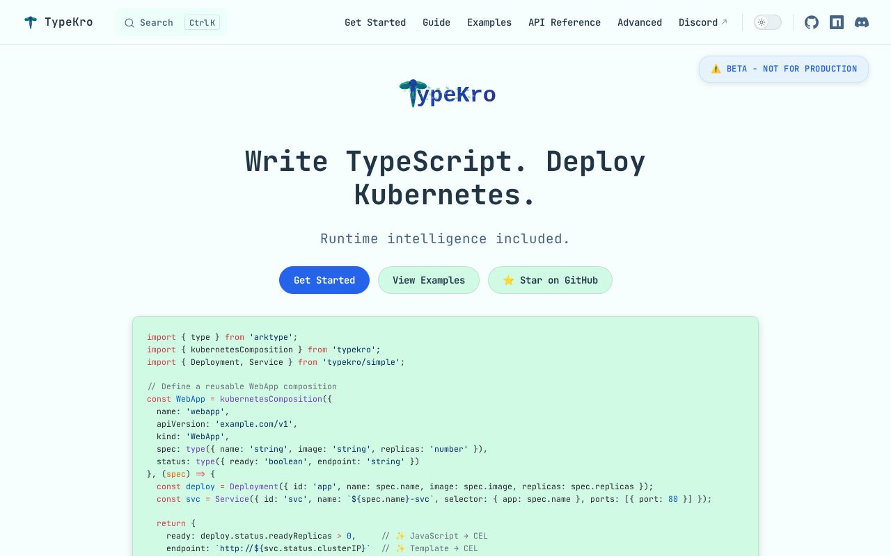Preview of TypeKro