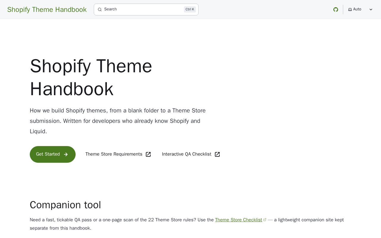 Preview of Internal handbook for scaffolding, developing, and publishing Shopify Theme Store themes
