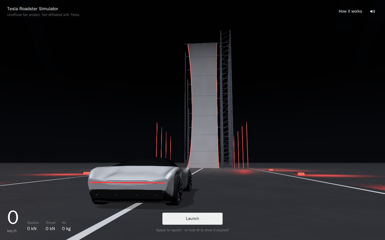 Preview of Tesla Roadster Simulator