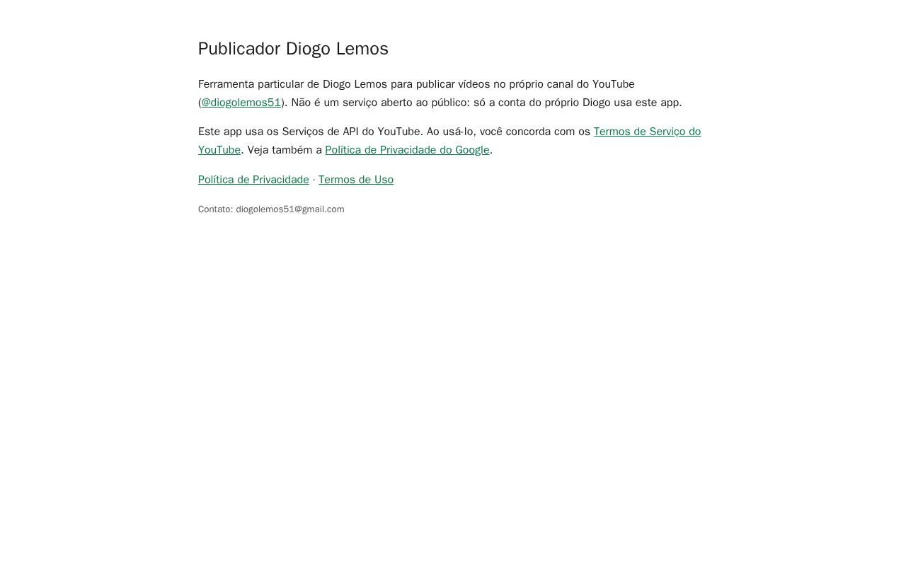 Preview of Youtube Diogo Site