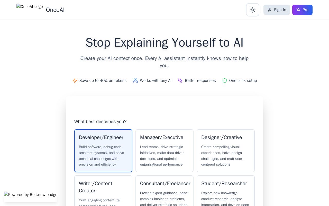 Preview of OnceAI