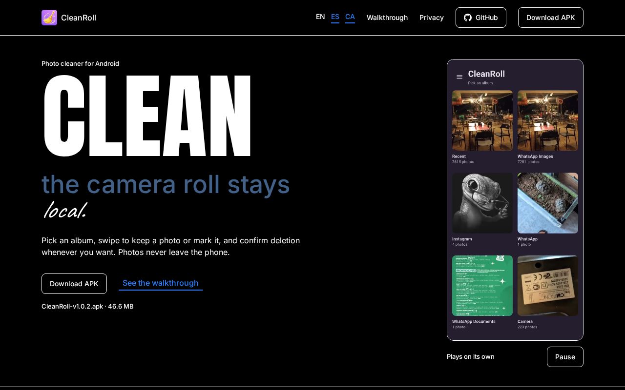 Preview of Landing Cleanroll