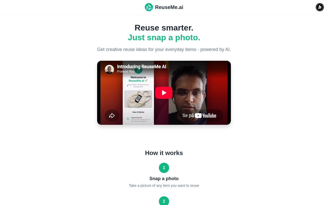 Preview of ReuseMe AI