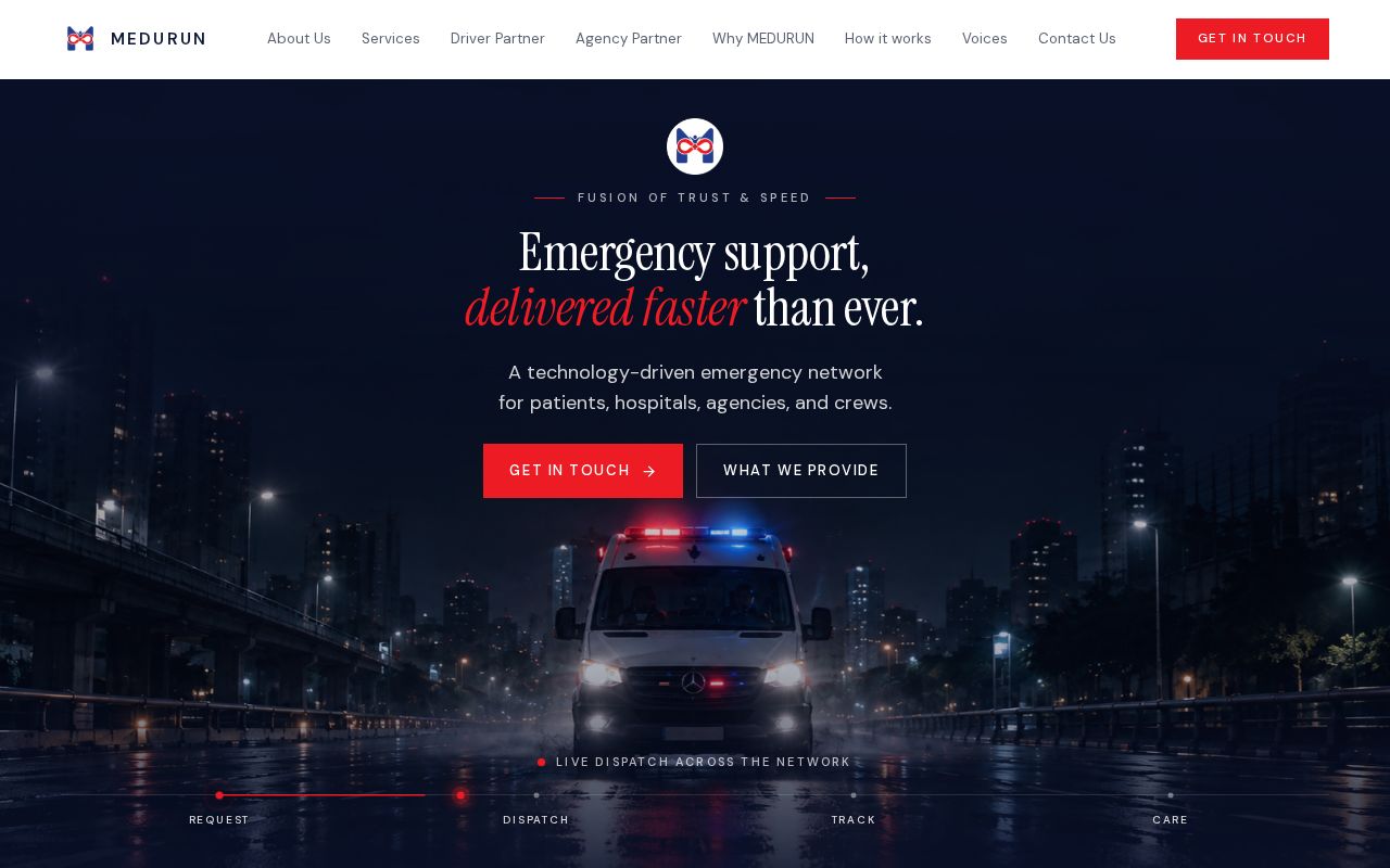 Preview of Medurun Landing Page