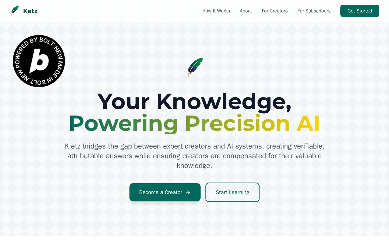 Preview of Ketz: Monetize Knowledge, Get Trusted AI Answers