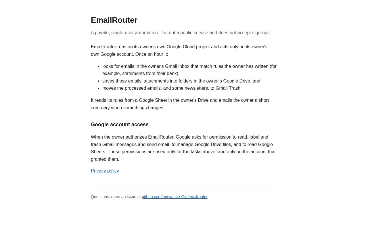 Preview of Emailrouter