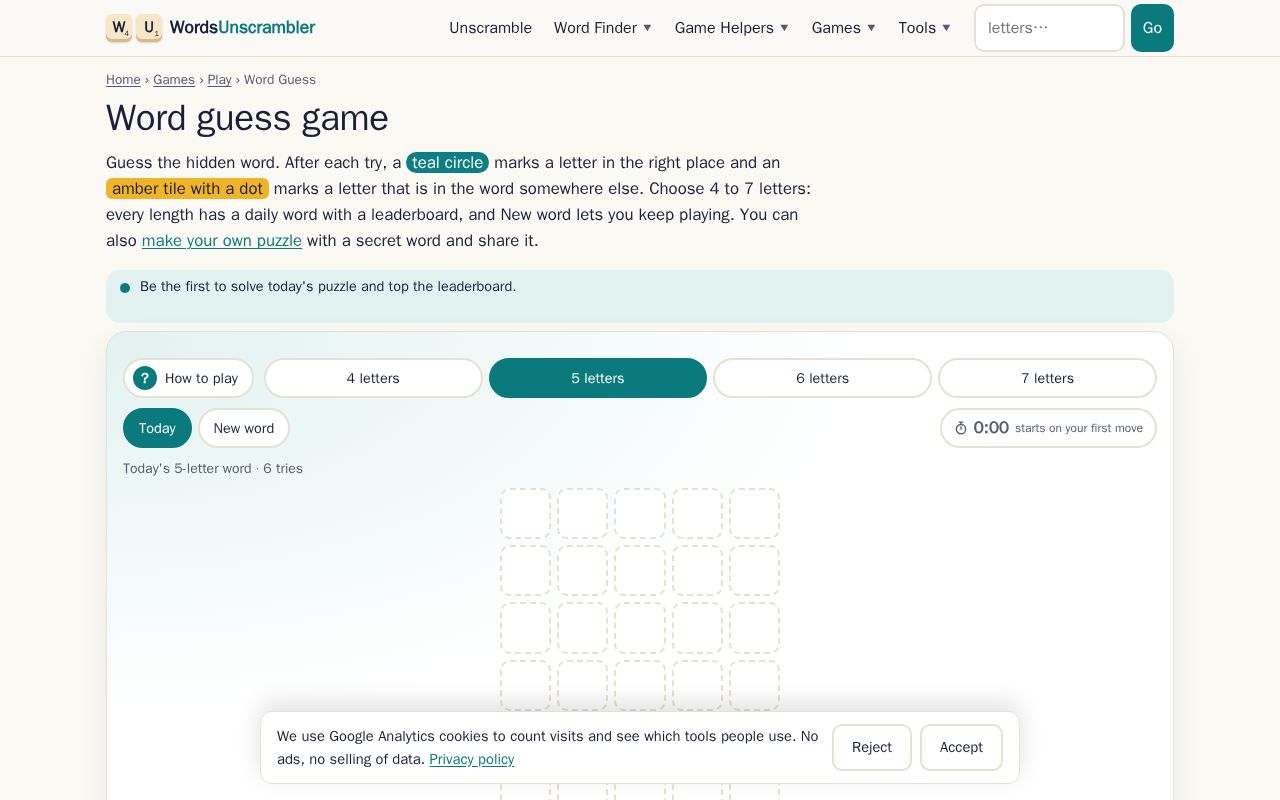 Preview of Daily Word Guess