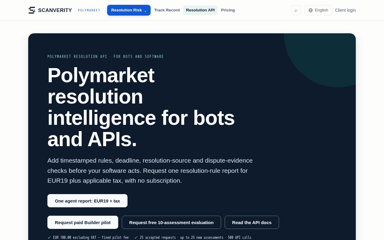 Preview of Scanverity Resolution Api