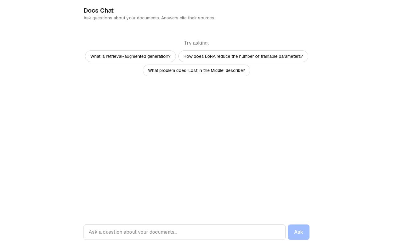 Preview of RAG Chat With Your Docs