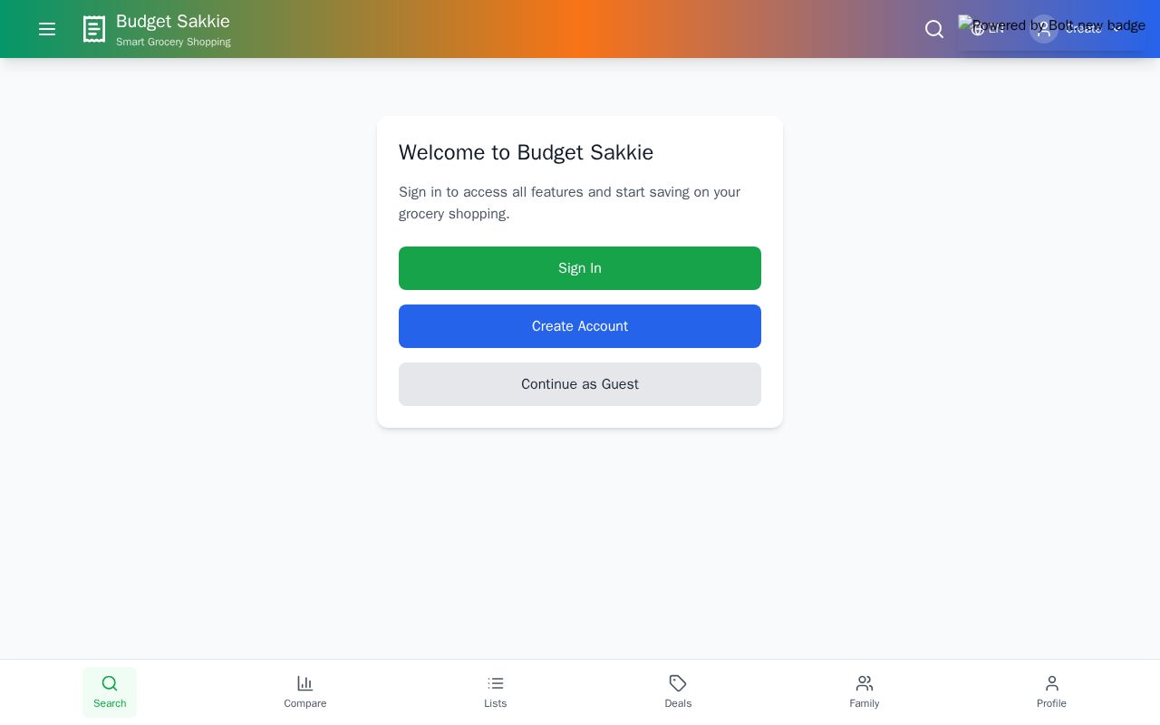 Preview of Budget Sakkie - Shopping Manager