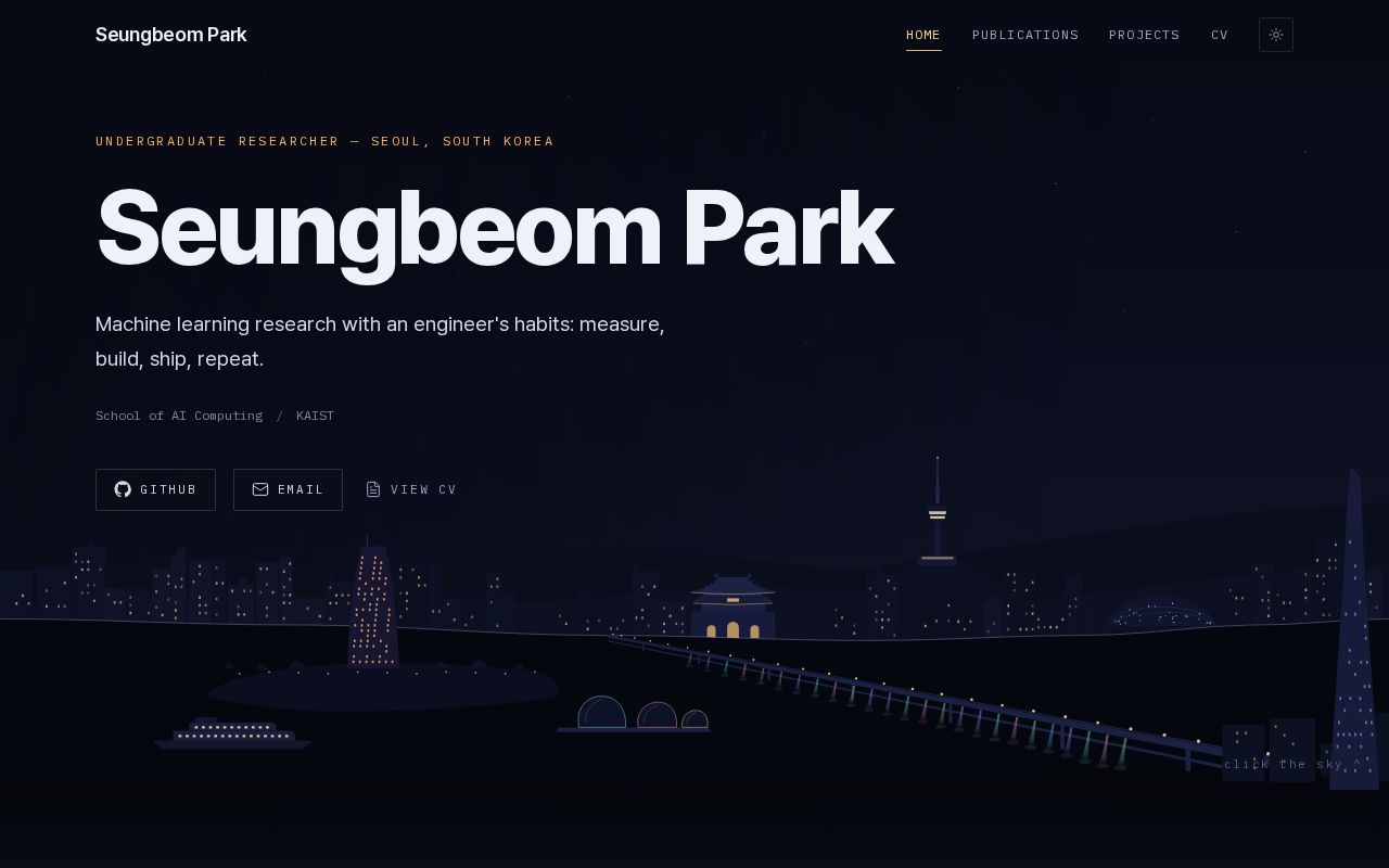 Preview of Seungbeom park's profile page
