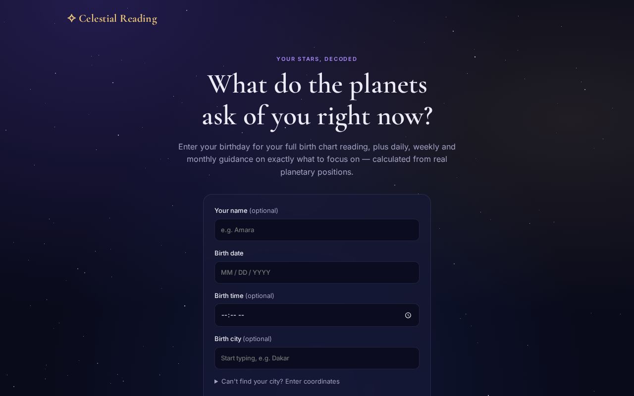 Preview of Celestial Reading