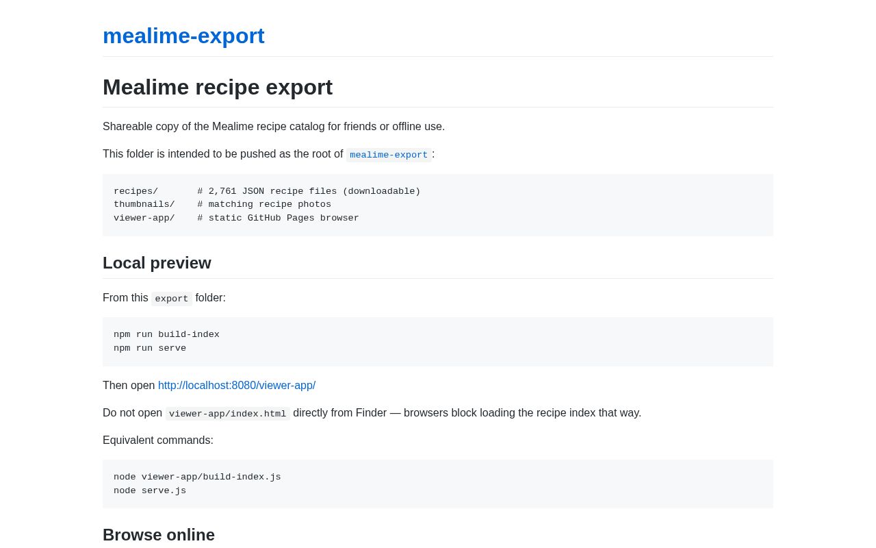 Preview of An export of Mealime recipes