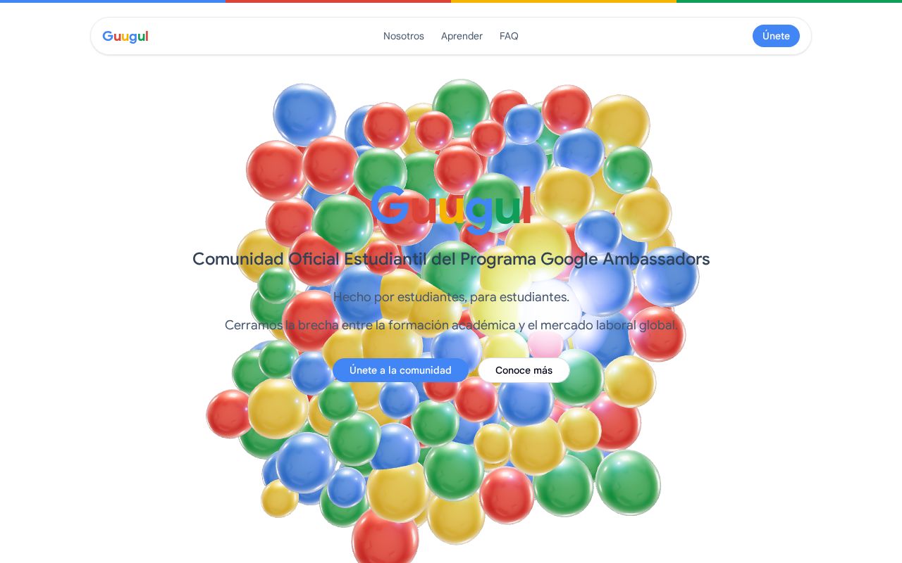 Preview of Landing de GuugulUNAM, comunidad estudiantil del Programa Google Ambassadors.