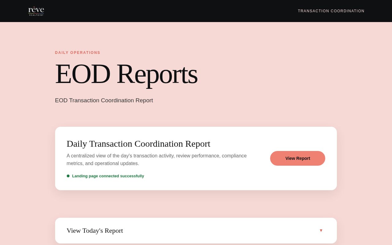 Preview of EOD report for TC and compliance