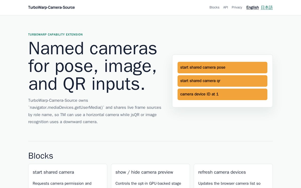 Preview of Turbowarp Camera Source