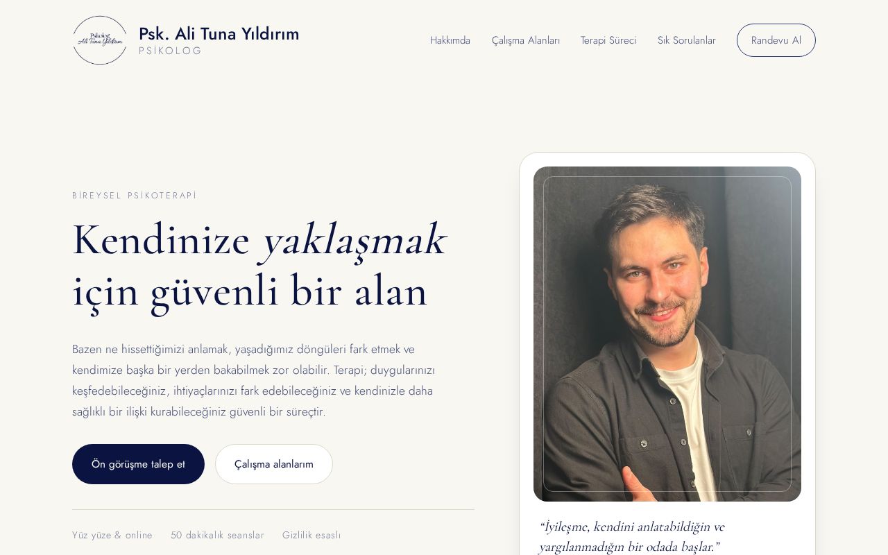 Preview of Psk. Ali Tuna Yıldırım kişisel tanıtım sitesi