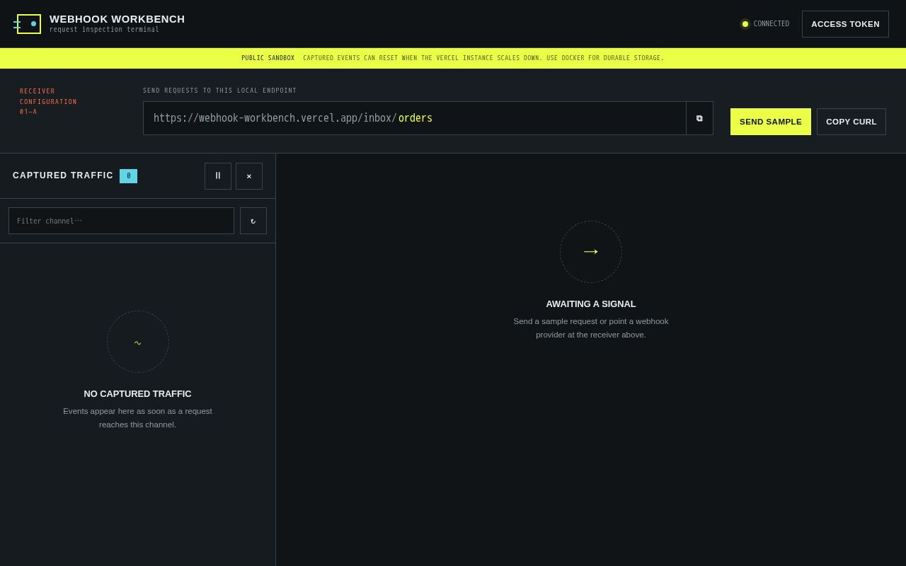 Preview of Webhook Workbench
