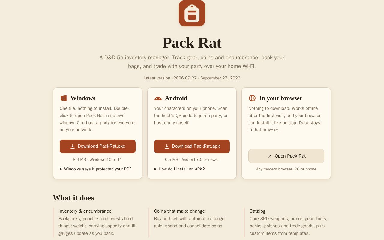 Preview of Pack Rat