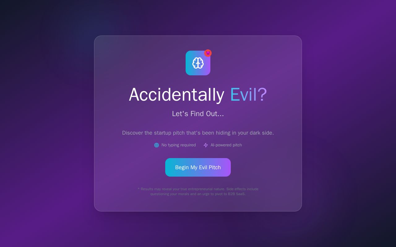 Preview of My evil Startup Pitch