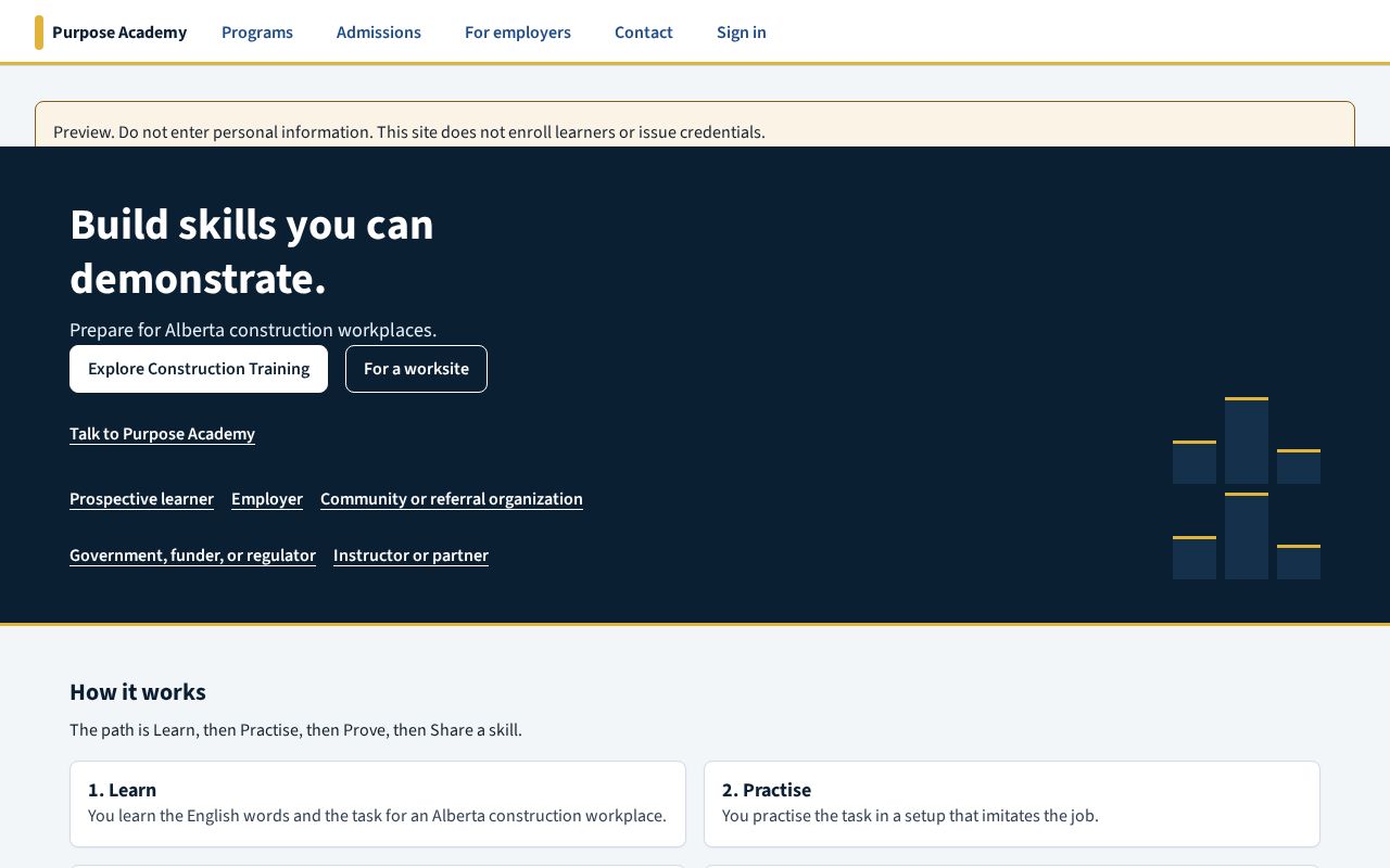 Preview of Purpose Academy Application