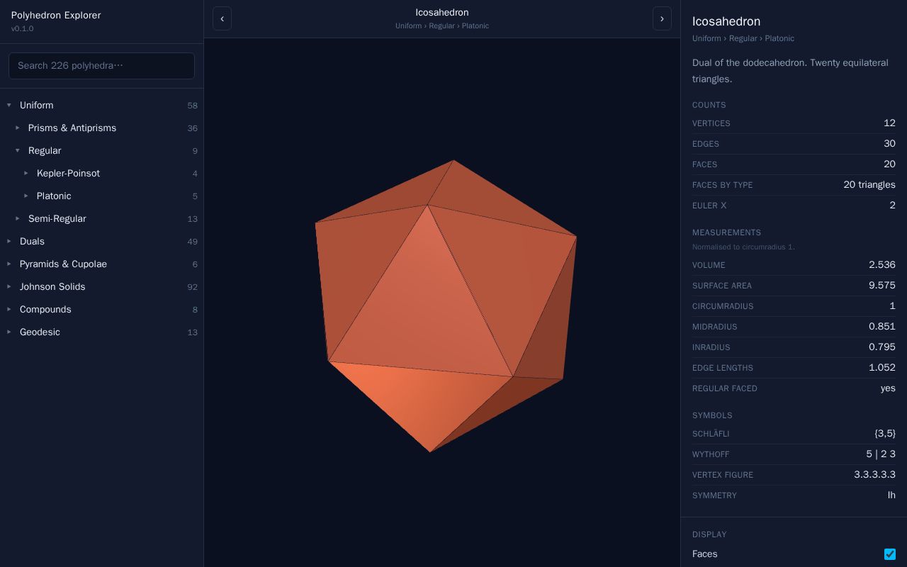Preview of Polyhedron Explorer