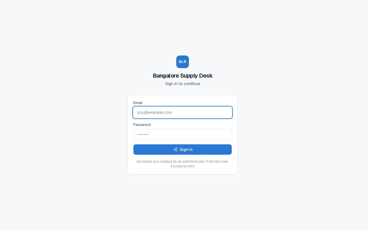 Preview of Supply Desk Control Panel