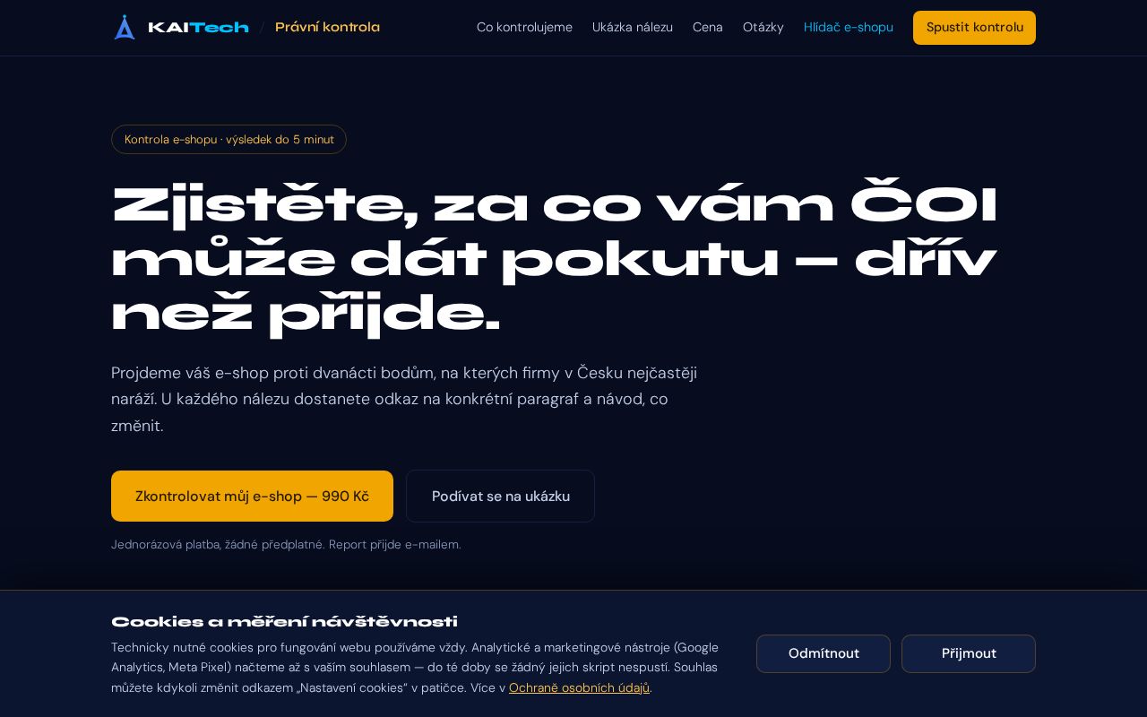 Preview of Kontrola Eshopu Landing