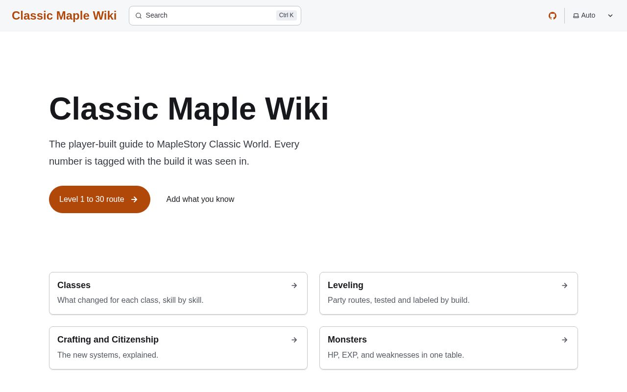 Preview of Classicmaple Wiki
