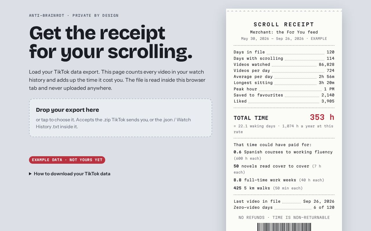 Preview of Scroll Receipt