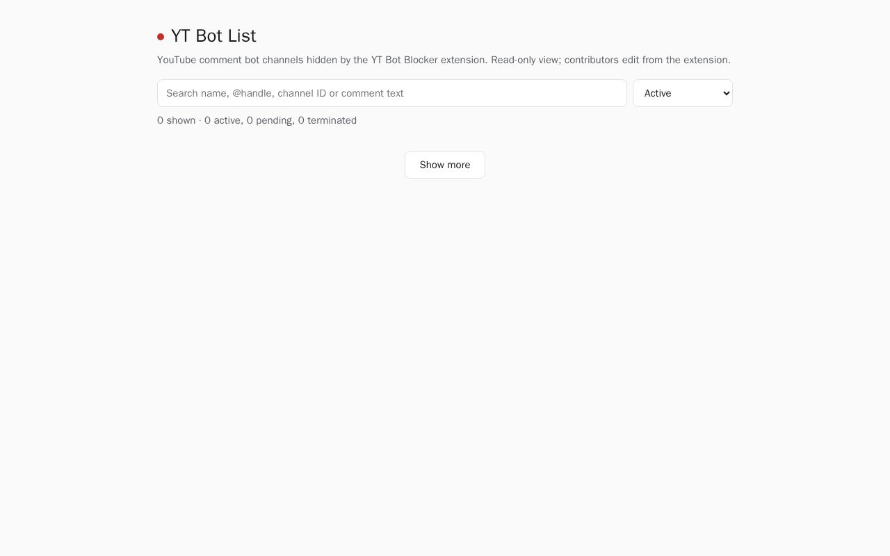 Preview of YT Bot List