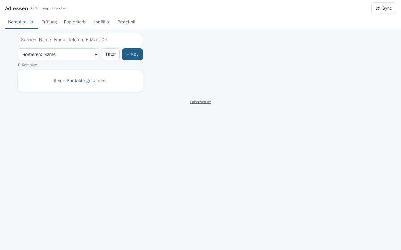 Preview of Adressverwaltung