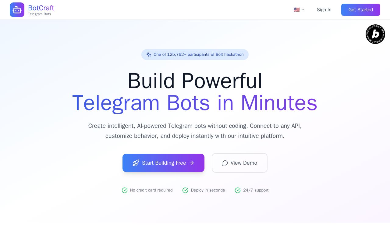 Preview of Telegram Bot Builder
