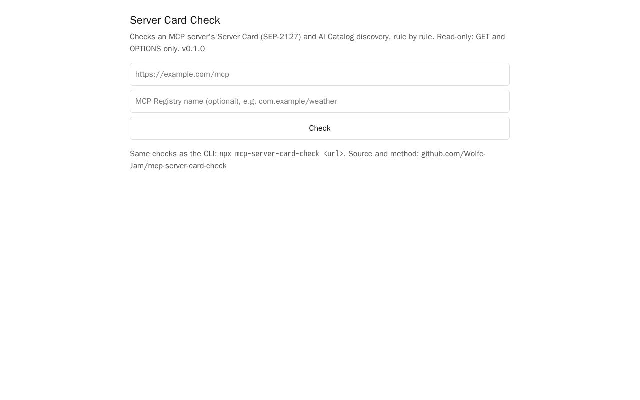 Preview of Mcp Server Card Check