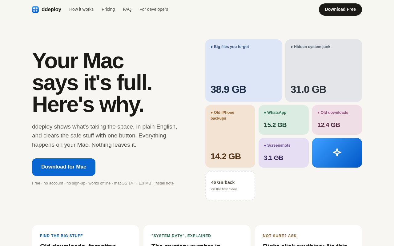 Preview of ddeploy for macOS: website, Sparkle appcast and downloads