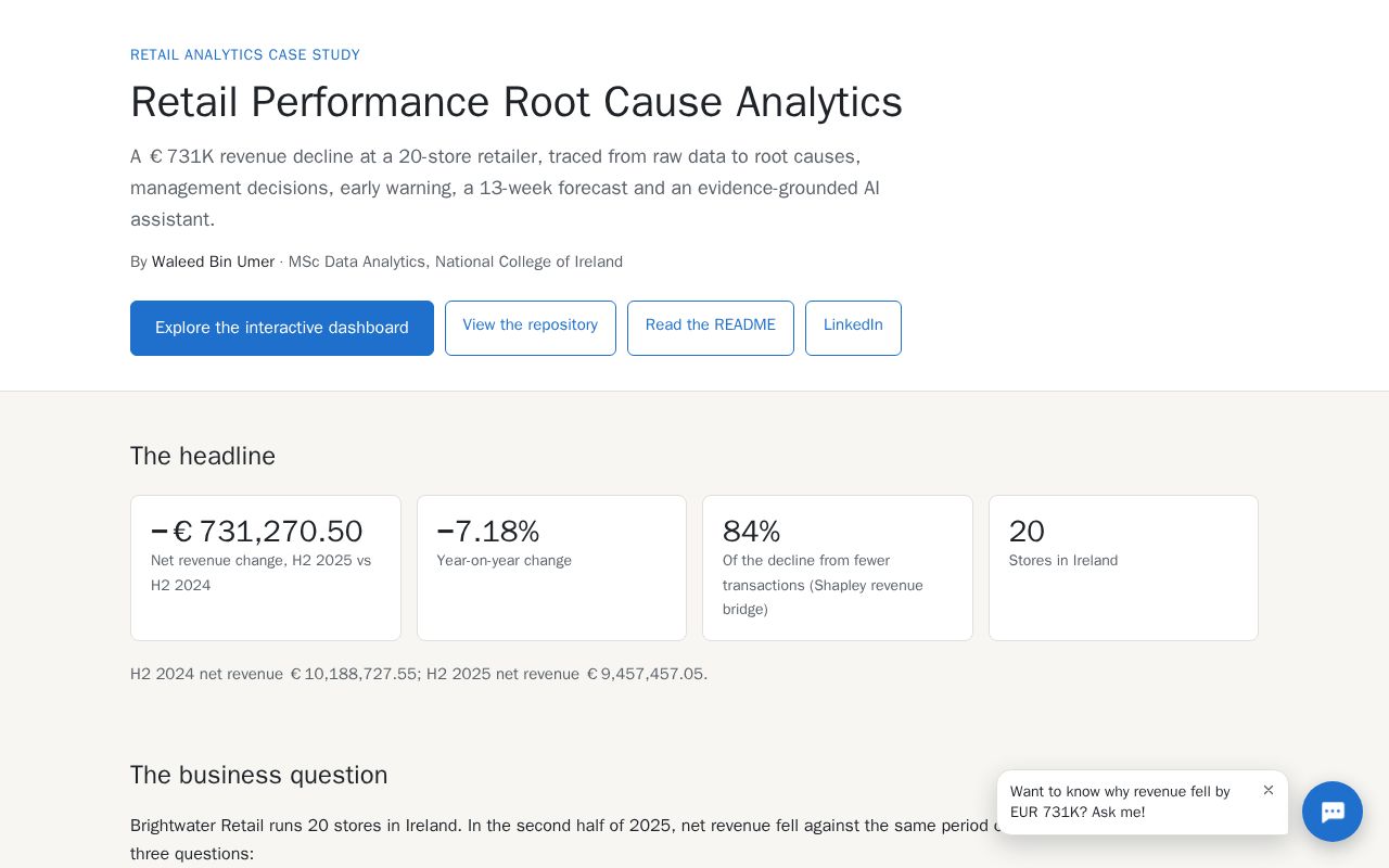 Preview of Retail Performance Root Cause Analytics