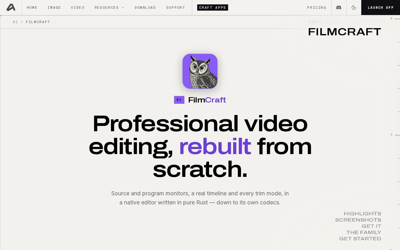 Preview of FilmCraft: Professional video editing, rebuilt from scratch.
