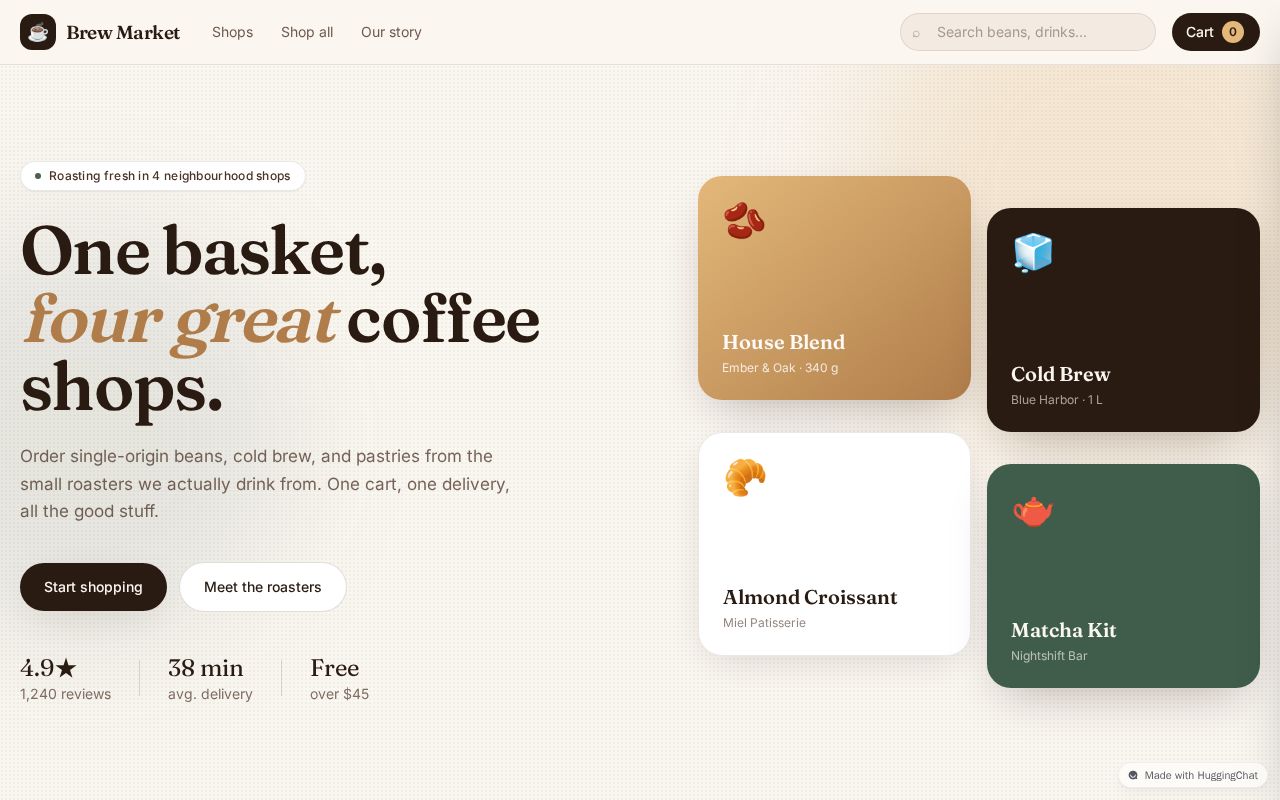 Preview of Brew Market — Multi-Shop Coffee Store