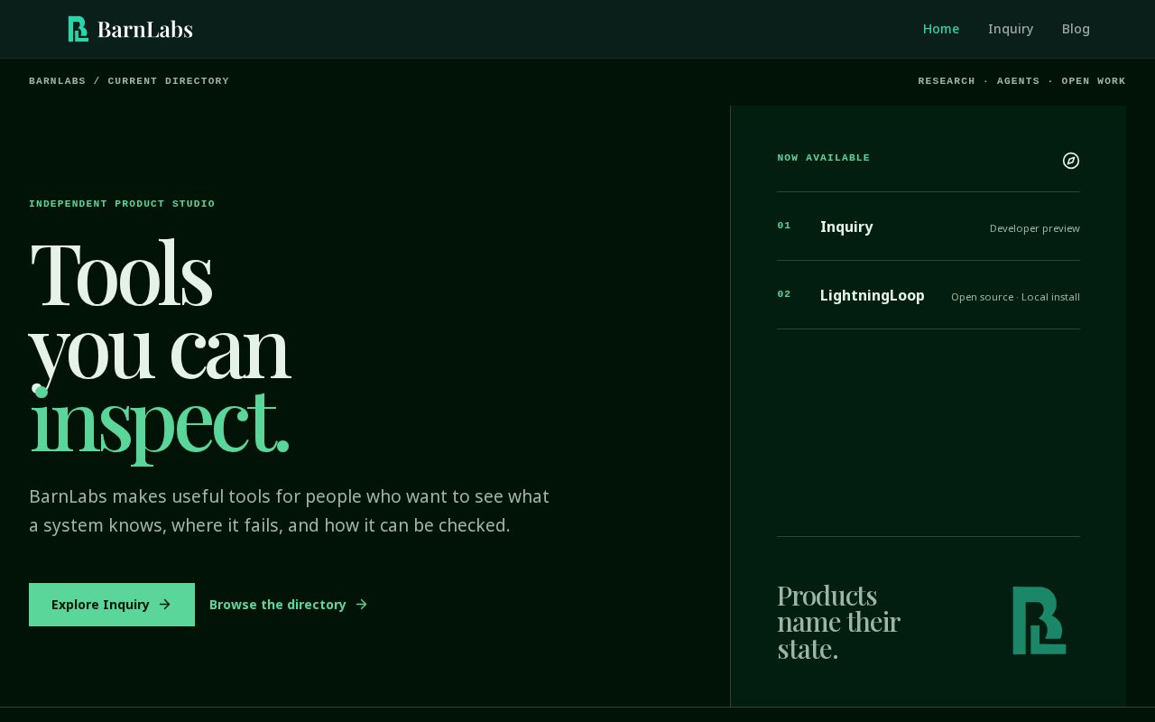 Preview of BarnLabs organization profile