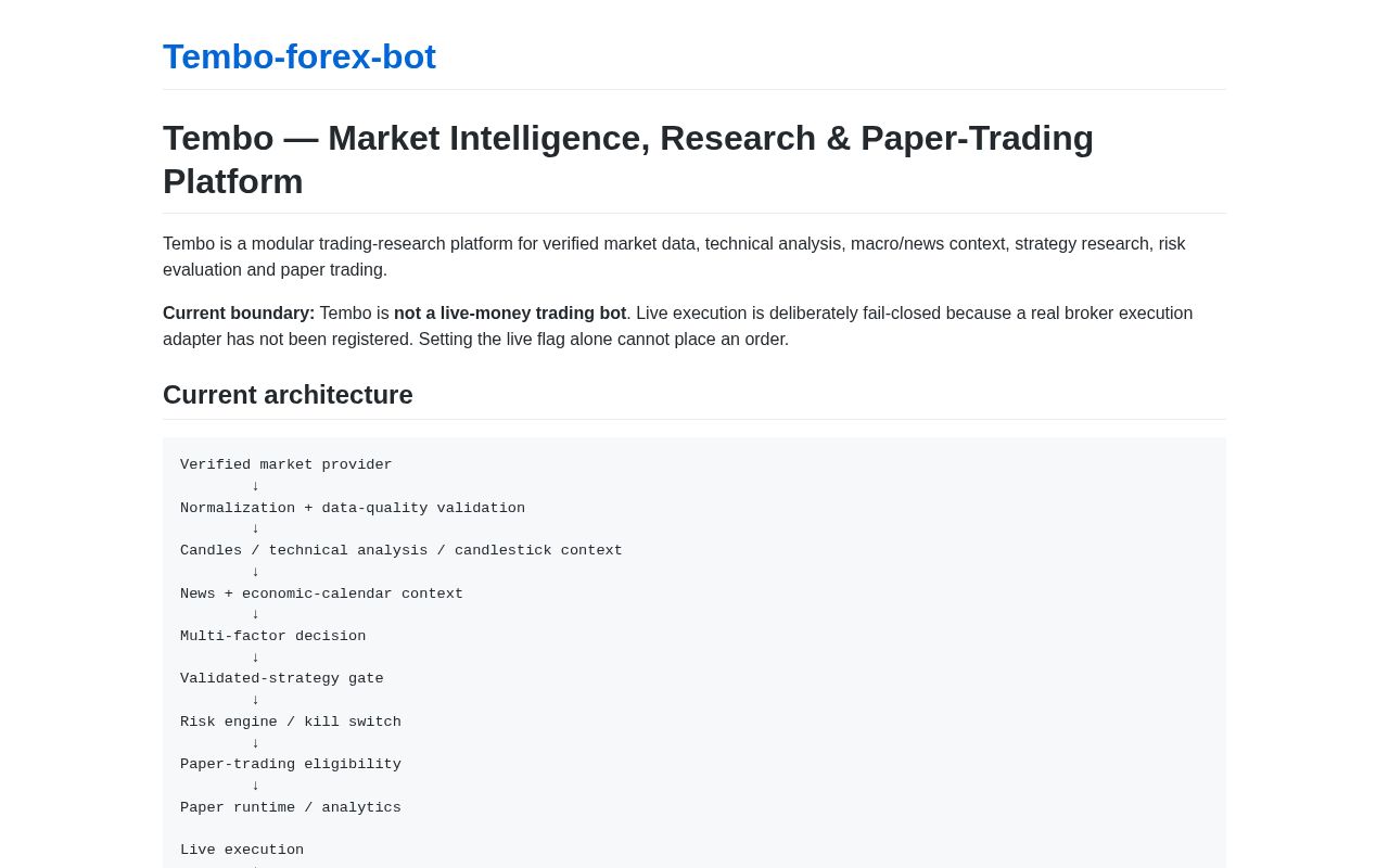 Preview of Tembo Forex Bot