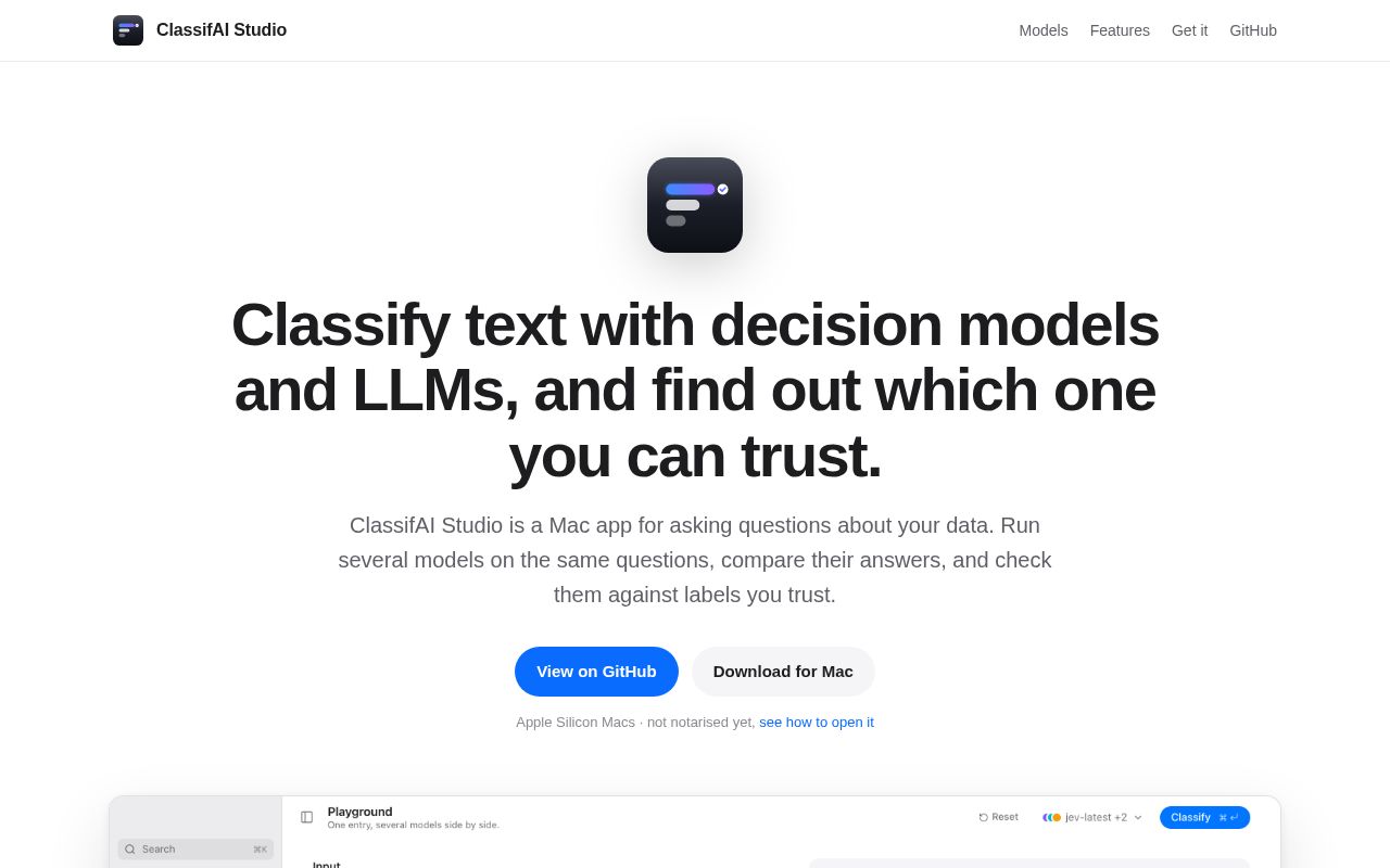 Preview of Classifai Studio