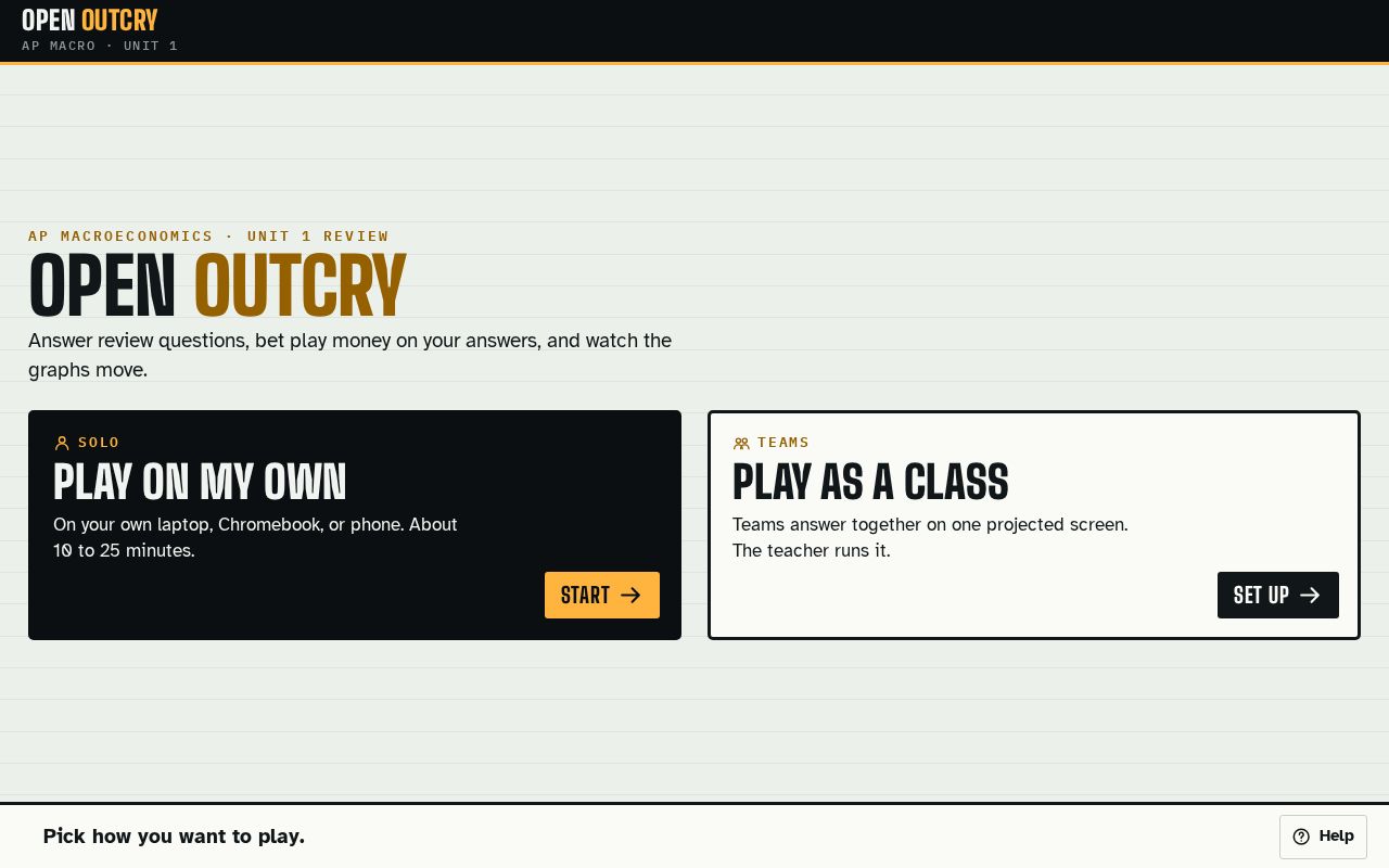 Preview of Open Outcry