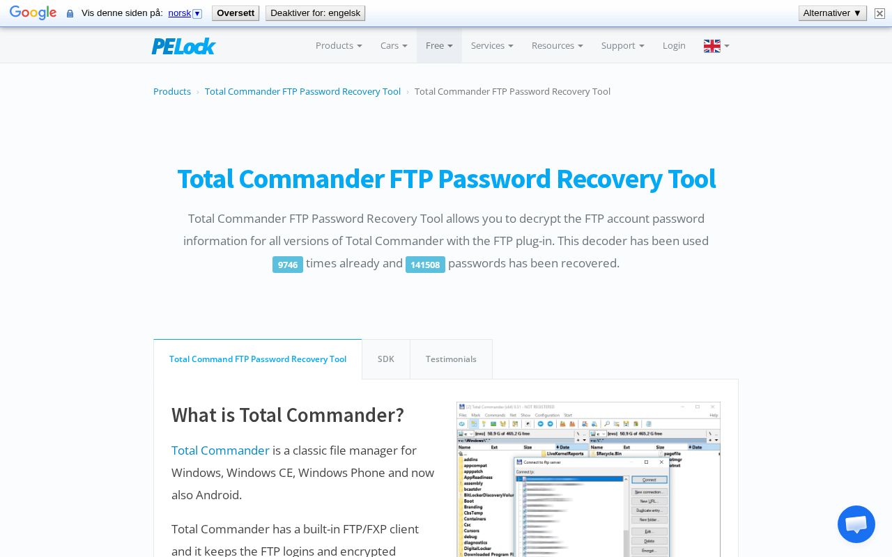 Preview of Total Commander FTP Password Recovery Ruby