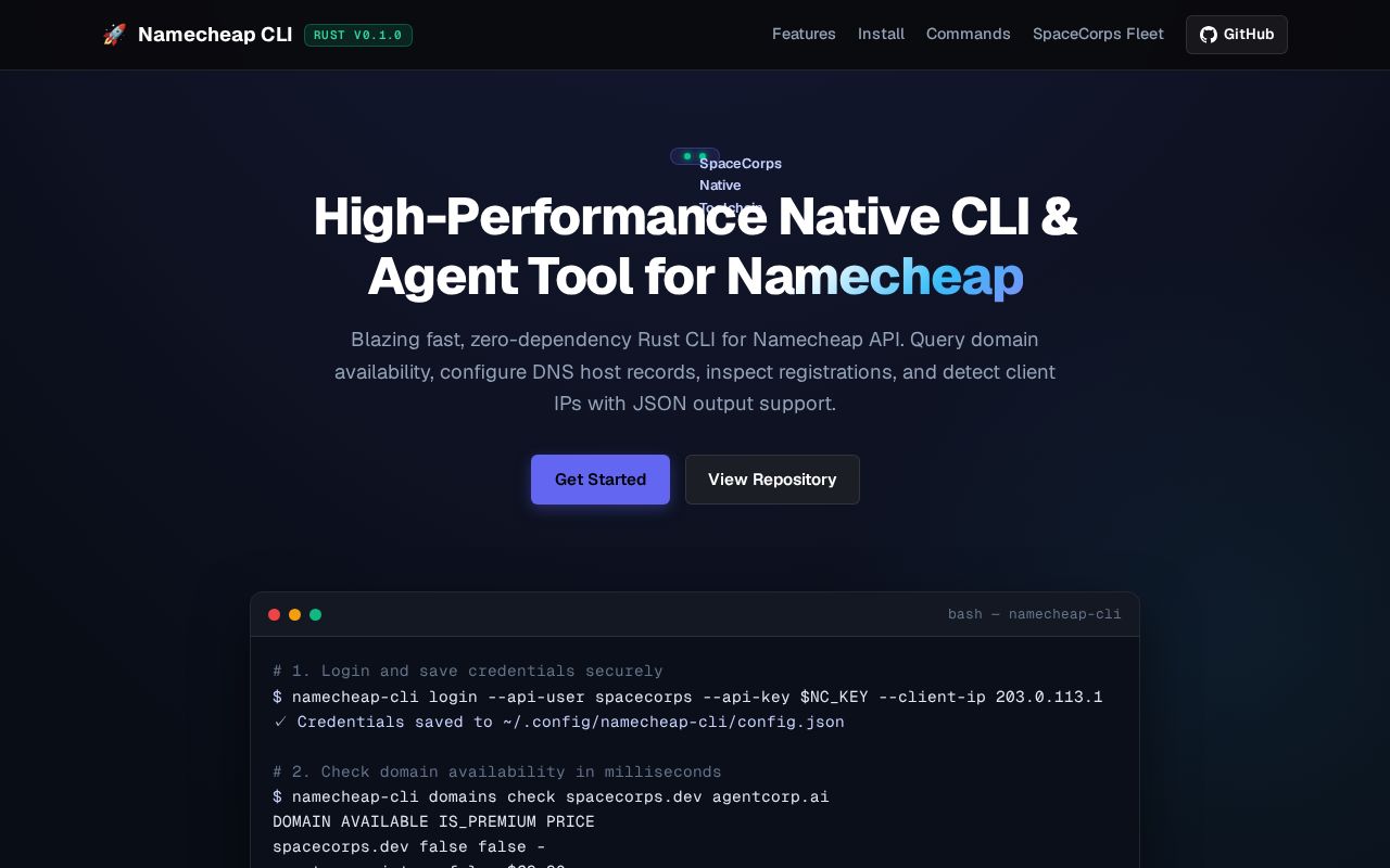 Preview of Namecheap Cli