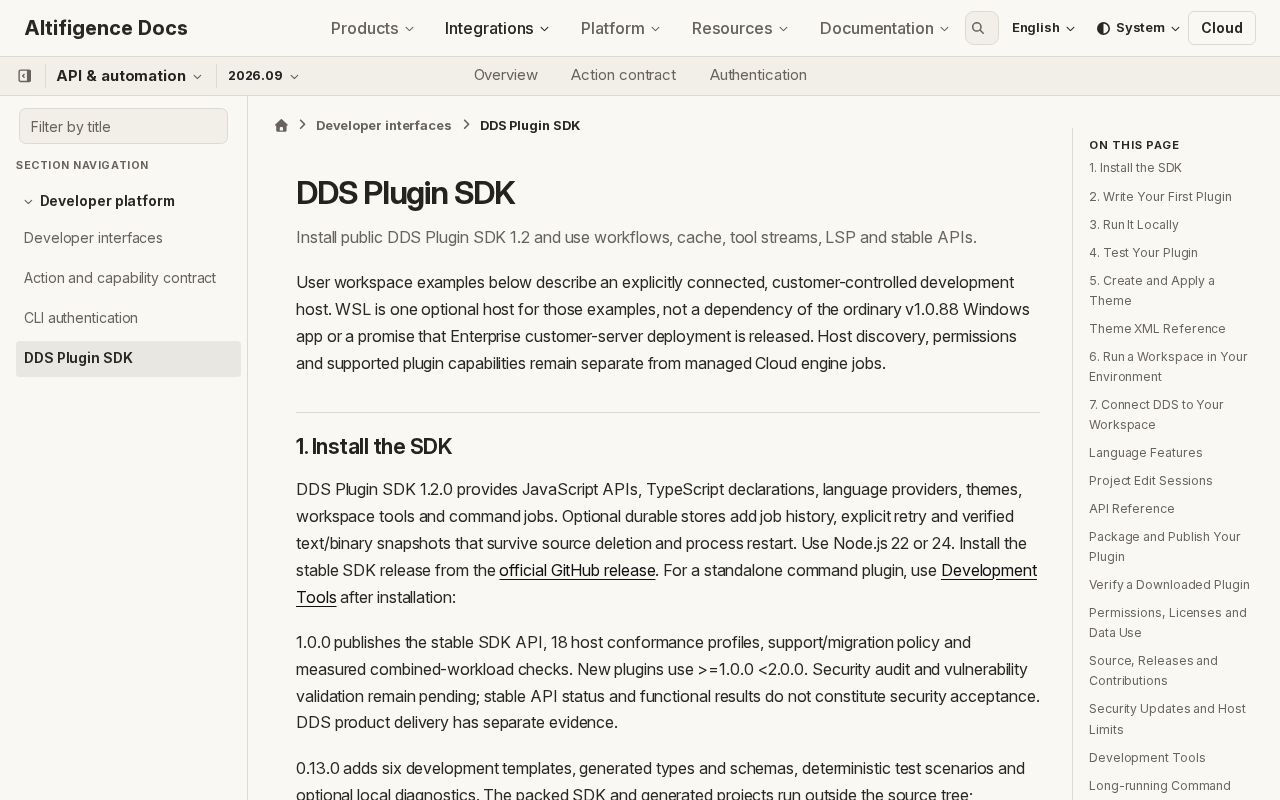 Preview of DDS Plugin SDK
