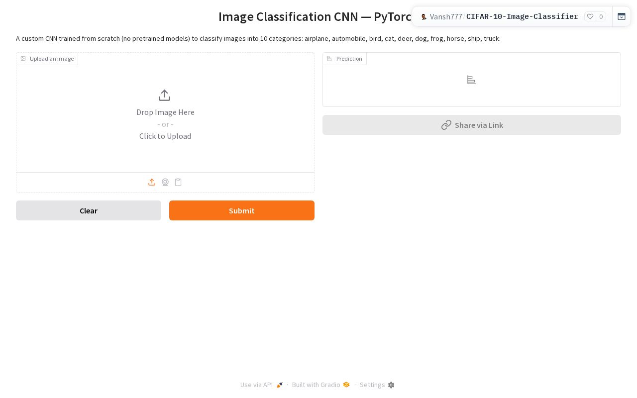 Preview of Image Classification CNN