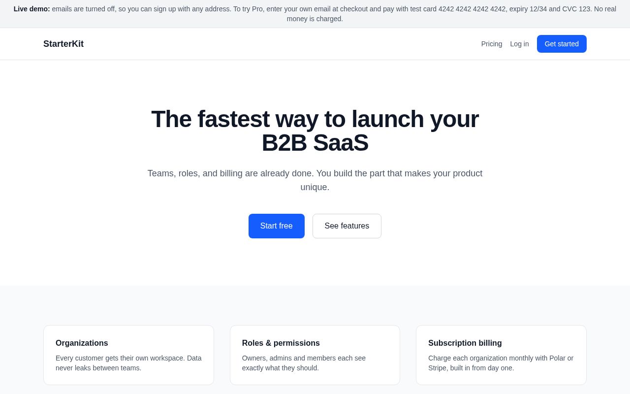 Preview of Starterkit B2b Saas