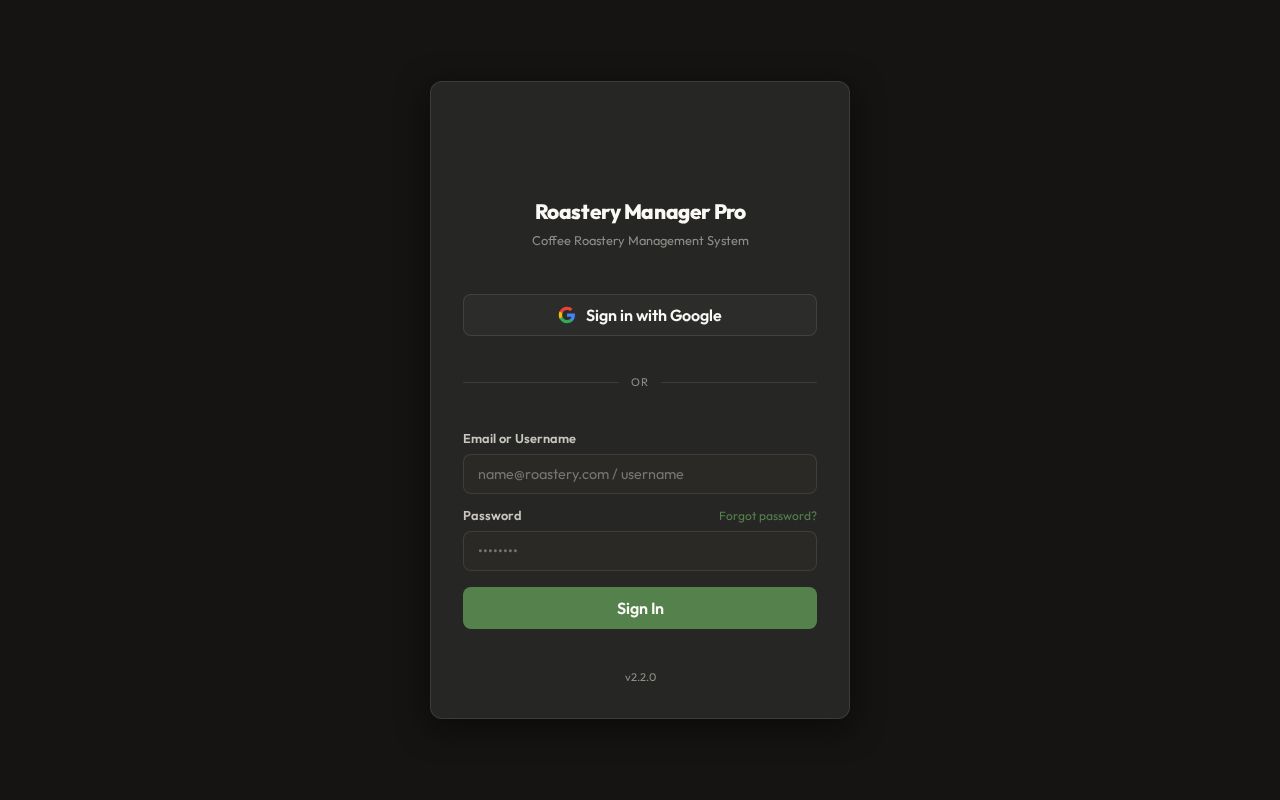Preview of Roastery Manager Hackathon