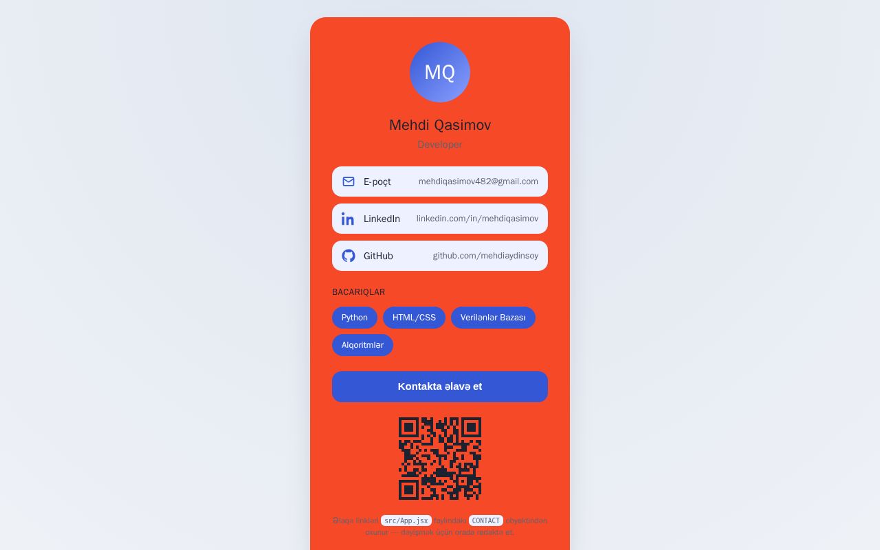 Preview of BizCard — rəqəmsal vizit kartı yaratmaq üçün tətbiq